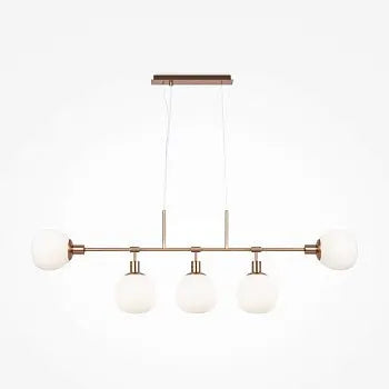 Pendant Light with Opal Glass Diffusers and Modern Design Brass Finish – Erich | Maytoni