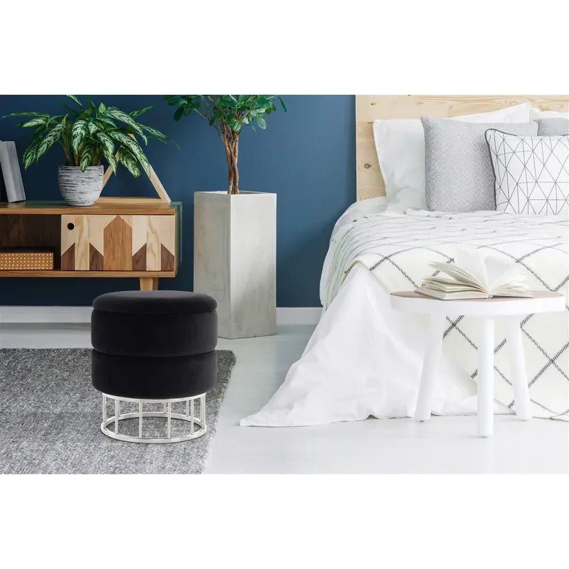 Hocker Samtbezug Gittermetallgestell runde Form – Zero 525 | Kayoom - Esszett Luxury | Stilvolles Wohnen mit Charakter