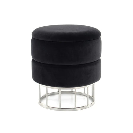 Hocker Samtbezug Gittermetallgestell runde Form – Zero 525 | Kayoom image