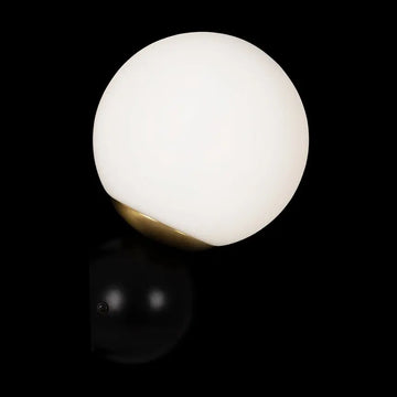 Wall light with black and gold finish and white opal glass shade – Nostalgia | Maytoni
