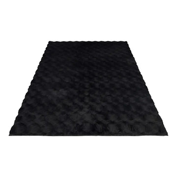 Teppich – Anthrazit Luxus, Weicher Hochflor, Baumwollmix 150 cm - Glow 825 | Kayoom
