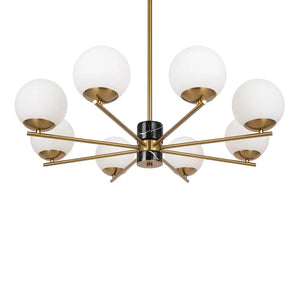 Pendant Lamp Brass & White Opal Glass 8-Lights – Marble | Maytoni