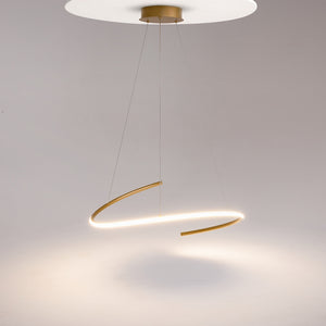 Pendant Lamp Minimalist Black-Gold Metal Body LED – Curve | Maytoni