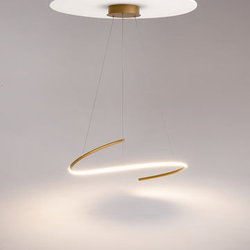 Pendant Lamp Minimalist Black-Gold Metal Body LED – Curve | Maytoni