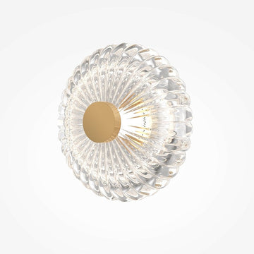 Wandleuchte Gold, gerippte Glaskugeln, LED‑Modul 3000 K – Amulet - Esszett Luxury | Stilvolles Wohnen mit Charakter