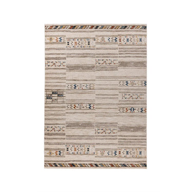 Rug Low Pile Geometric Pattern Neutral Tones – Jaka 125 | Kayoom