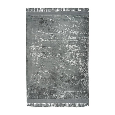 Teppich Kurzflor Viskose Fransen Grau – Dolce Vita 225 | Kayoom