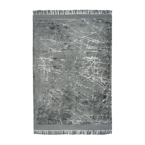 Low Pile Viscose Rug with Fringes Grey – Dolce Vita 225 | Kayoom
