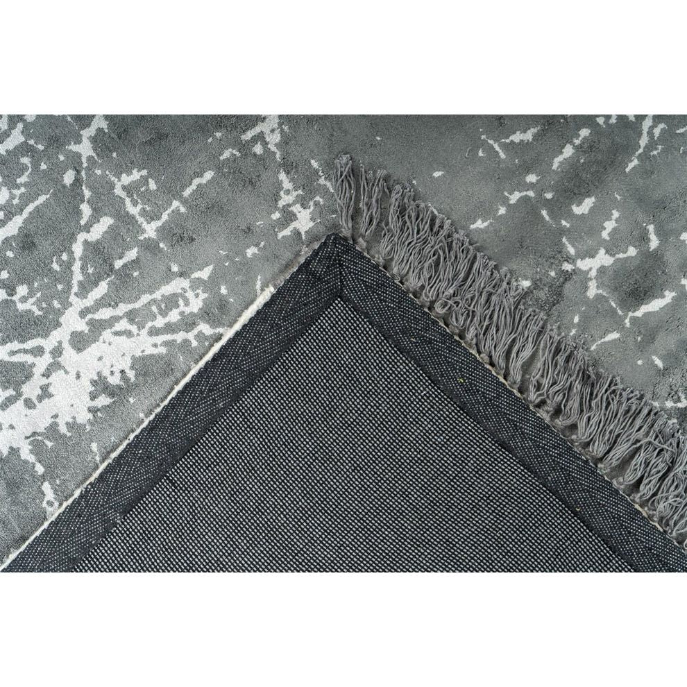 Low Pile Viscose Rug with Fringes Grey – Dolce Vita 225 | Kayoom