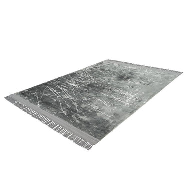 Teppich Kurzflor Viskose Fransen Grau – Dolce Vita 225 | Kayoom