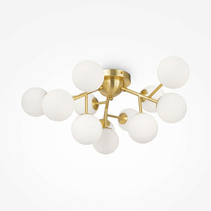 Deckenleuchte – Messing Metall, 12-flammiges Design, Glasschirme - Dallas | Maytoni