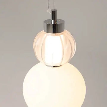 Pendant lamp with chrome metal base, transparent glass and geometric pattern in a modern design – Collar | Maytoni