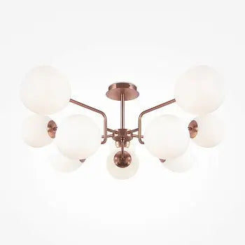 Pendant Lamp with Frosted Glass Spheres and Brass Finish in Modern Design – Erich | Maytoni