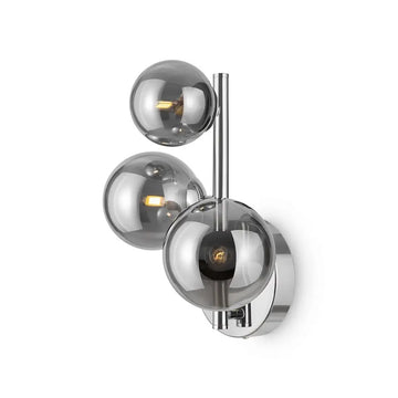 Wall light with chrome finish and smoked chrome glass spheres - Dallas | Maytoni
