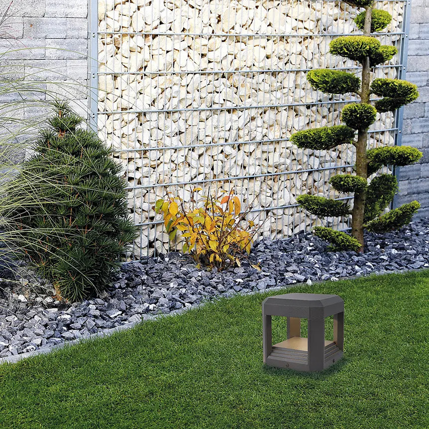 Landscape luminaires, gray aluminum cube with integrated 13W LED (13W LED, 3000K, approx. 330lm, IP 65) - O019FL-L13GR3K | Maytoni