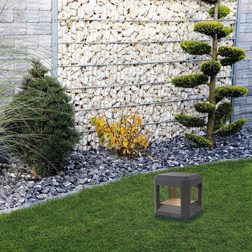 Landscape luminaires, gray aluminum cube with integrated 13W LED (13W LED, 3000K, approx. 330lm, IP 65) - O019FL-L13GR3K | Maytoni