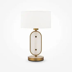 Table Lamp Brass Metal, Natural Stone Accent & Integrated LED – Marmo | Maytoni