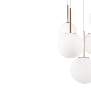 Pendelleuchte – Gold Ton, Glas Schirm, Runde Form - Basic form | Maytoni