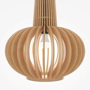 Pendant Lamp Black Metal & Wood Modern Design & Integrated LED – Roots | Maytoni