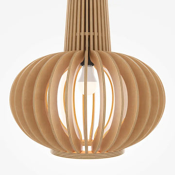 Pendant Lamp Black Metal & Wood Modern Design & Integrated LED – Roots | Maytoni
