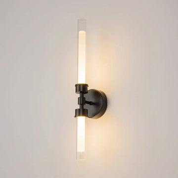 Wall light with black finish and transparent & white glass diffuser – Stelo | Maytoni