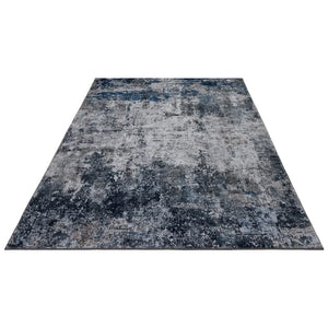 Teppich – Kurzflor Struktur, Zeitloses Design, Blaue Optik, 80 x 150 cm - Elegantica 328 | Kayoom