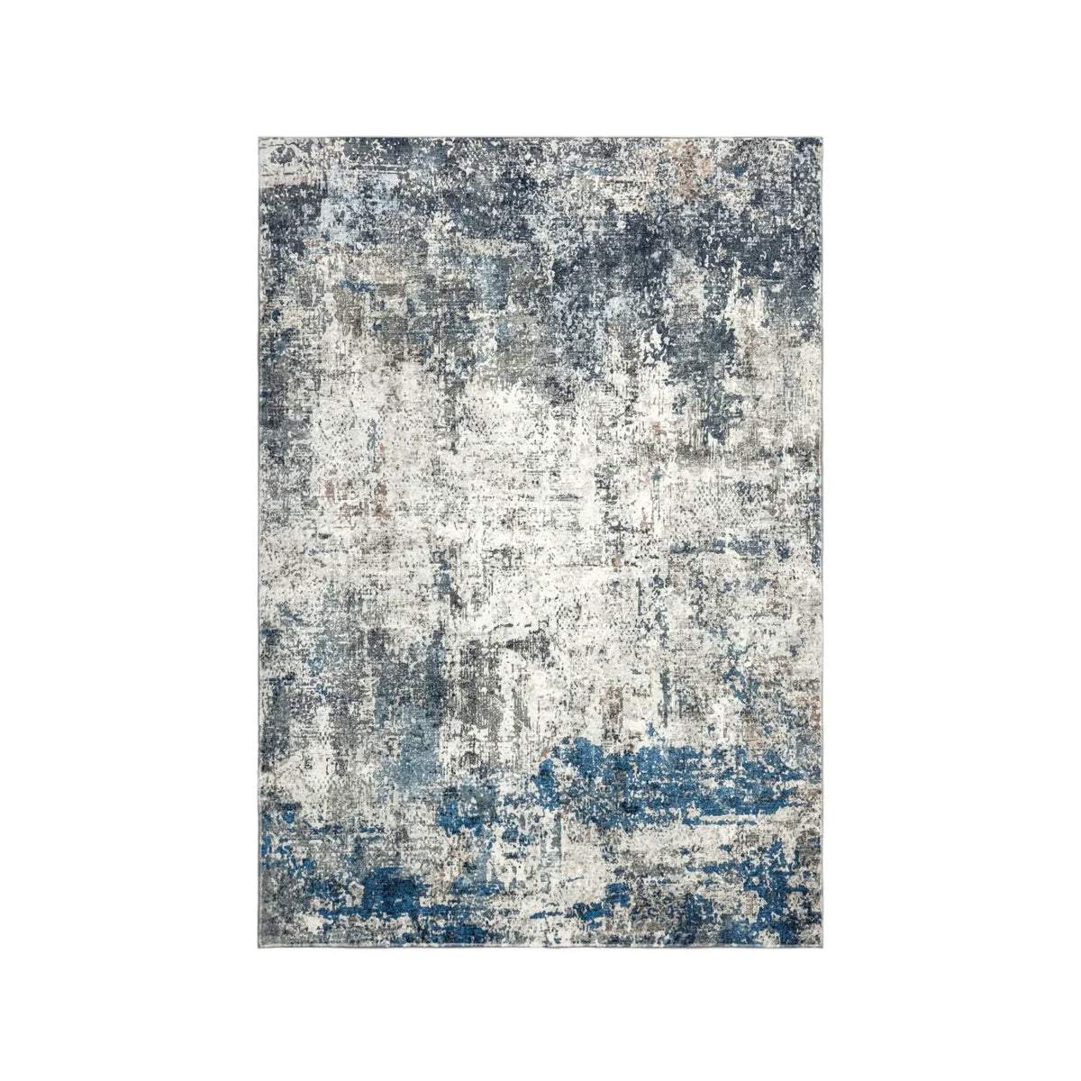 Teppich – Kurzflor Struktur, Zeitloses Design, Blaue Optik, 80 x 150 cm - Elegantica 328 | Kayoom