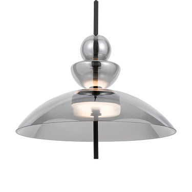 Pendant Lamp Matte Black Metal Frame Smoke Grey Oval Glass LED 12W 3000K – Bangkok | Maytoni
