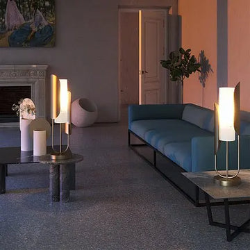 Table Lamp Gold-Colored Metal Frame Frosted Cylindrical Glass Shade & Modern Design – Cipresso | Maytoni