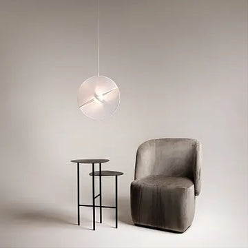 Pendelleuchte – Weißes Metall, Stoffschirm, 14 W LED, Ø45 cm - Reflex | Maytoni