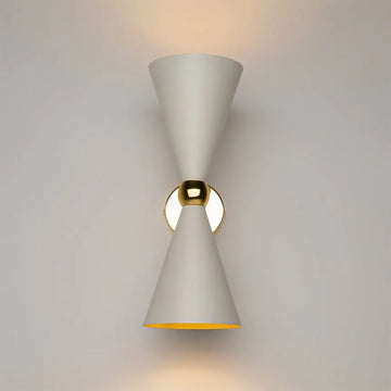 Wall light with white and gold finish and rotating conical shades - Vesper | Maytoni