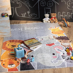 Carpet with Fringe Look, Anti-Slip Coating, and Easy to Clean – My Greta 606 | Kayoom