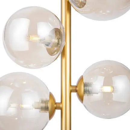 Pendant light with gold-colored metal frame and amber-colored glass in a modern design - Dallas | Maytoni