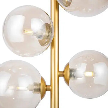 Pendant light with gold-colored metal frame and amber-colored glass in a modern design - Dallas | Maytoni