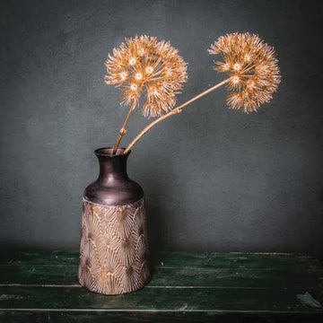 Kunstzweig – Kunststoff Material, Gold Farbe, Allium Blüte | PTMD