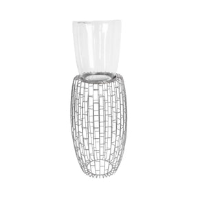 Kerzenständer aus Metall - Stabgitter abnehmbares Glas - Windlicht Vintage - Finish – Malibu 825 | Kayoom - Esszett Luxury | Stilvolles Wohnen mit Charakter