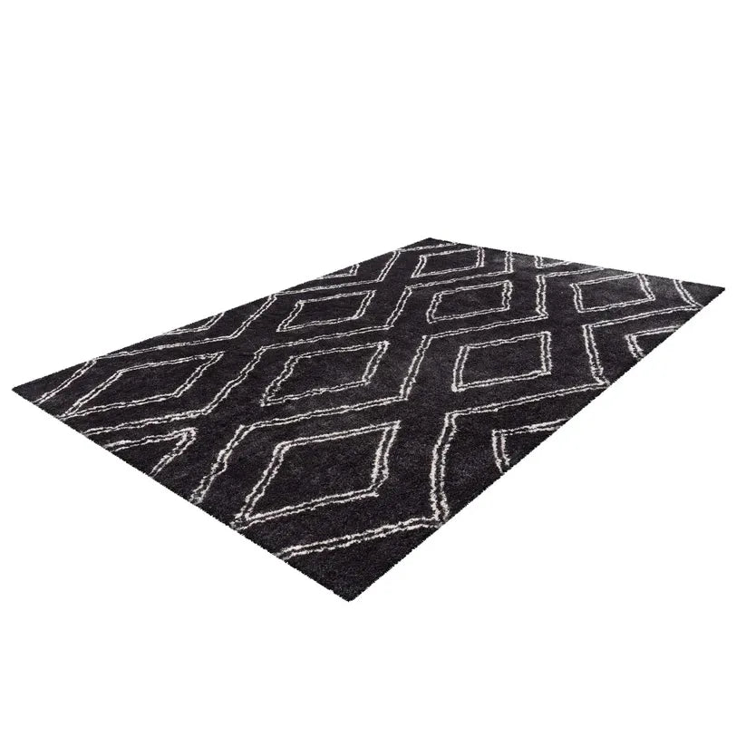 High-Pile Rug Geometric Textured Pattern Underfloor Heating Suitable – Orlando 325 | Kayoom