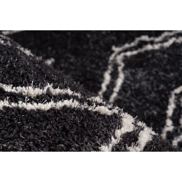 Teppich – Hochflor Design, Doppelrauten Muster, Anthrazit Farbton, 160 x 230 cm - Orlando 225 | Kayoom