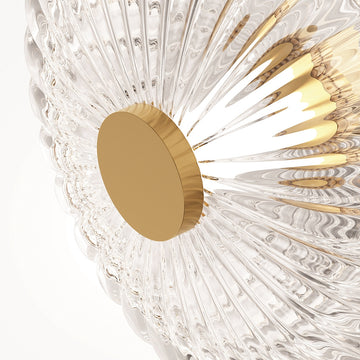 Wall light Gold, ribbed glass spheres, LED module 3000 K – Amulet