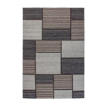 Teppich – Jacquard Gewebe, Blockmuster Design, Gerippte Struktur, 120 x 170 cm - Phoenix 112 | Kayoom