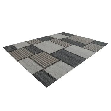 Teppich – Jacquard Gewebe, Blockmuster Design, Gerippte Struktur, 80 x 150 cm - Phoenix 112 | Kayoom