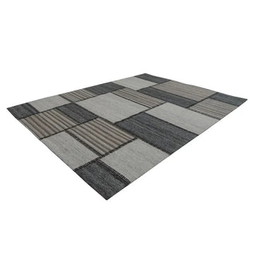 Teppich – Jacquard Gewebe, Blockmuster Design, Gerippte Struktur, 120 x 170 cm - Phoenix 112 | Kayoom