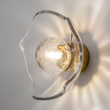 Wall Lamp Brushed Brass, Metal Frame, Cast Glass Accent, Modern – Miracle | Maytoni