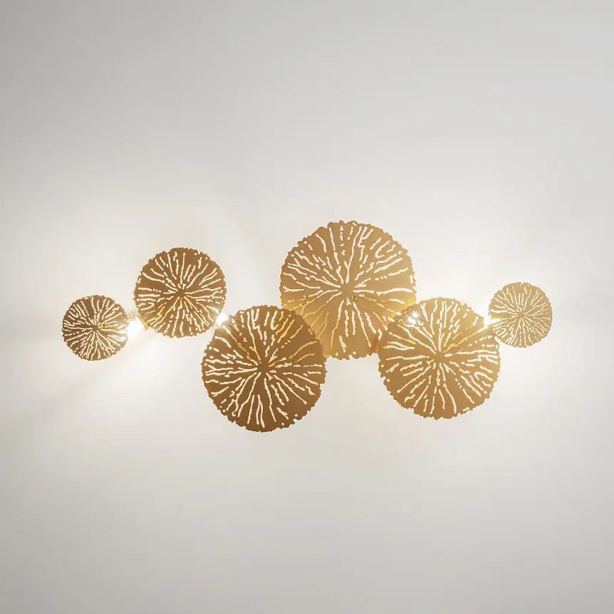Wall light Gold, metal frame, floral perforated discs – Lovetann | Maytoni