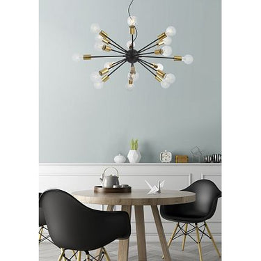 Pendelleuchte mit schwarzem Metallrahmen und Messinglampenfassungen im modernen Loft - Design – Jackson | Maytoni - Esszett Luxury | Stilvolles Wohnen mit Charakter
