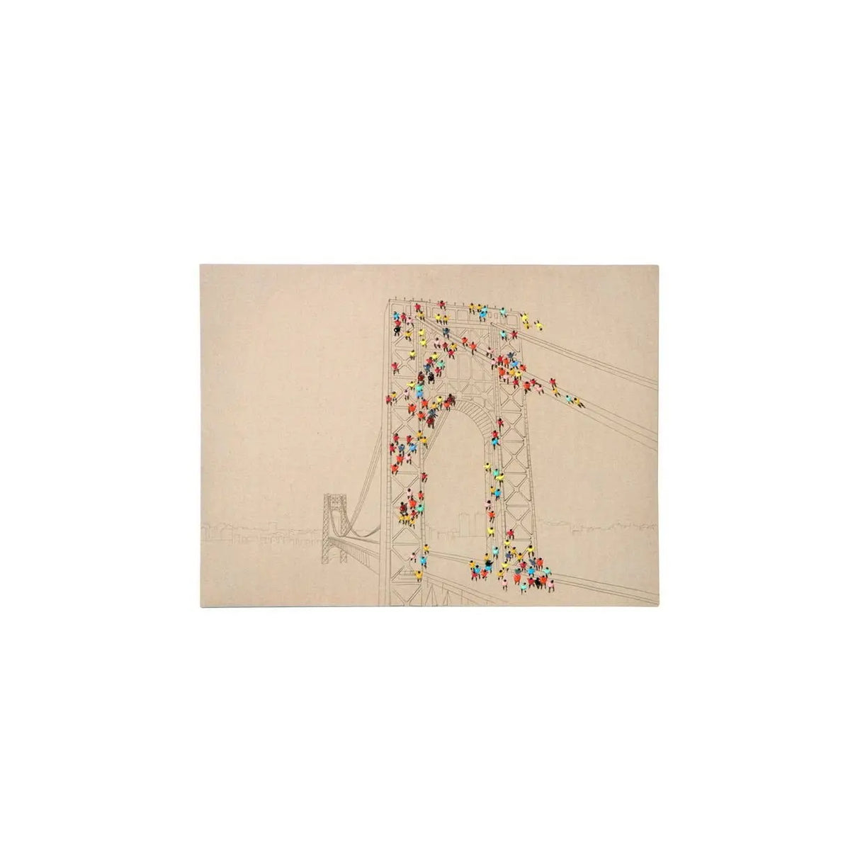 Wandbild – Menschenmenge Motiv, Handgemalte Optik, Leinwandkunst - Menschenmenge II | Kayoom