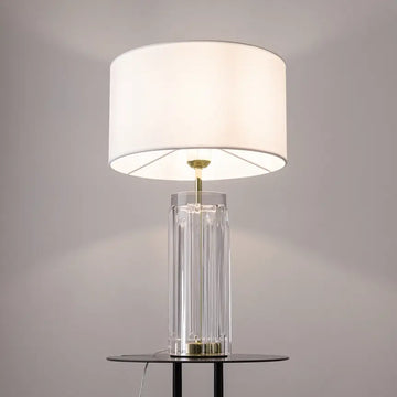 Table Lamp Sculptural Glass Fabric Shade & Elegant Accent – Muse | Maytoni