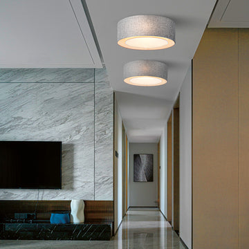 Ceiling light chrome-colored fabric shade gray 3×E27 – MOD613CL-04GR | Maytoni