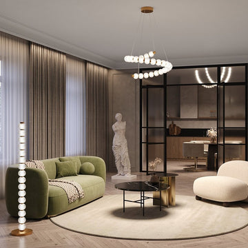 Deckenleuchte goldfarben Glaskugeln warmweißes LED - Licht – Amulet | Maytoni - Esszett Luxury | Stilvolles Wohnen mit Charakter