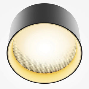 Ceiling light Black aluminum housing with matte gold inner ring, Warm white – Vega | Maytoni